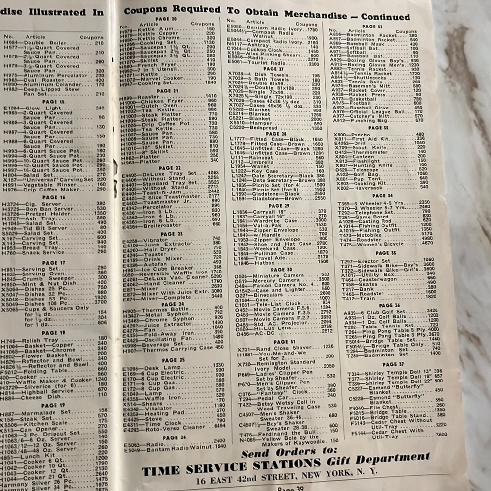 1939 Time Gas Service Station Coupons Booklet - Picture 14 of 14